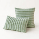 Polyester Extra Fluffy Faux Rabbit Design Pillow Cover Sage Green