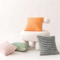 Polyester Extra Fluffy Faux Rabbit Design Pillow Cover