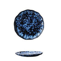 Round Indigo Blue Porcelain Large Plate