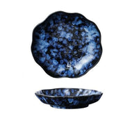 Scallop Shape Indigo Blue Porcelain Deep Plate