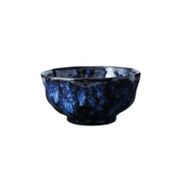 Round Indigo Blue Porcelain Noodle Bowl