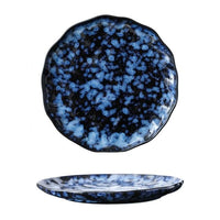 Round Indigo Blue Porcelain Large Plate
