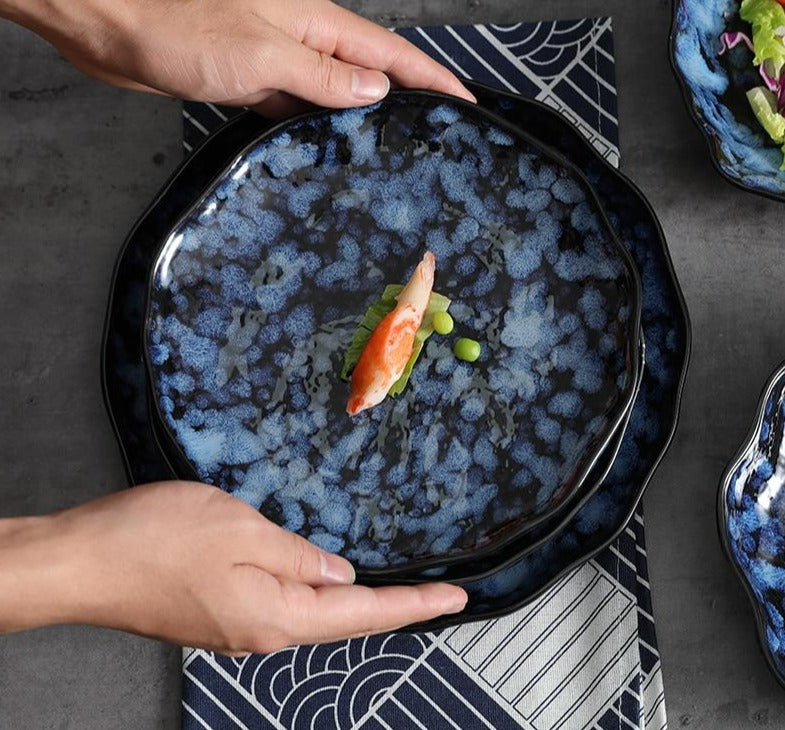 Round Indigo Blue Porcelain Small Plate