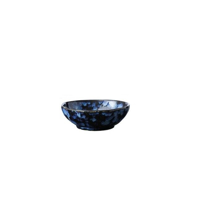 Round Indigo Blue Porcelain Sauce Dish