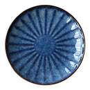Japanese Style Ceramic Deep Blue HD Cat Eye Round Plate