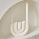 Off White Curves Architectural Ceramic Candle Holder