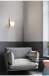 On the Edge Brass & Globe Wall Lamp-Letifly Lights and Decor