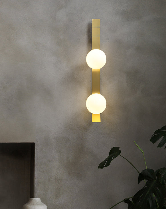 On the Edge Brass & Globe Wall Lamp-Letifly Lights and Decor