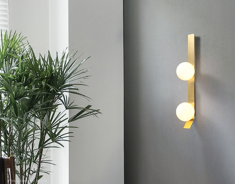 On the Edge Brass & Globe Wall Lamp-Letifly Lights and Decor