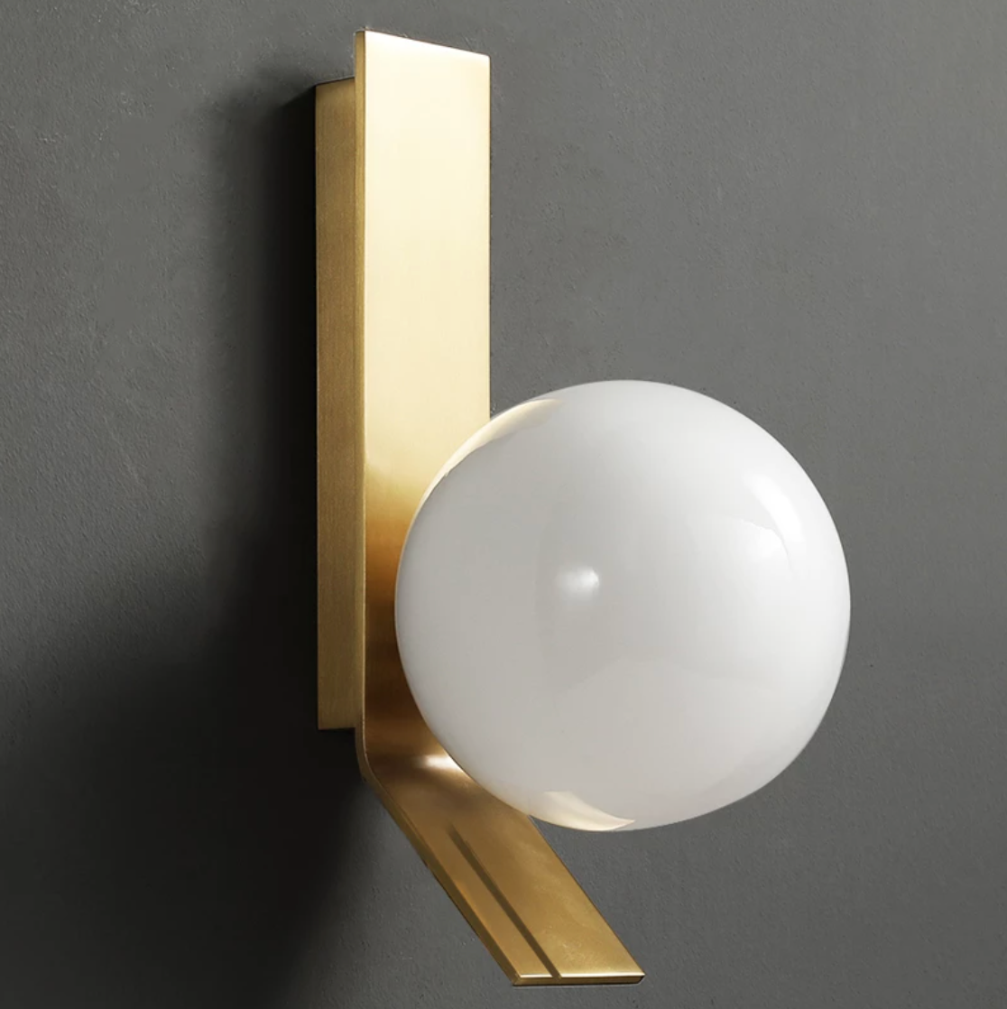 On the Edge Brass & Globe Wall Lamp-Letifly Lights and Decor