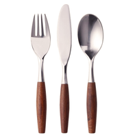 Only Natural Stainless Steel and Wood Flatware Set-Letifly Lights and Decor