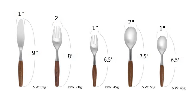 Only Natural Stainless Steel and Wood Flatware Set-Letifly Lights and Decor