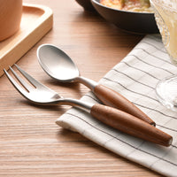 Only Natural Stainless Steel and Wood Flatware Set-Letifly Lights and Decor