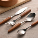 Only Natural Stainless Steel and Wood Flatware Set-Letifly Lights and Decor