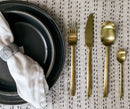 Onyx Black & Gold Stainless Steel Flatware Set-Letifly Lights and Decor