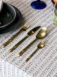 Onyx Black & Gold Stainless Steel Flatware Set-Letifly Lights and Decor