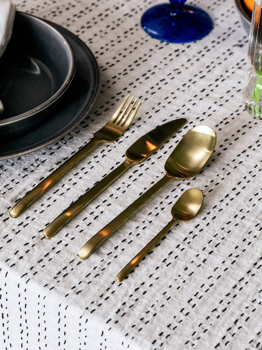 Onyx Black & Gold Stainless Steel Flatware Set-Letifly Lights and Decor