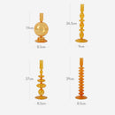 Orange Blown Glass Candle holders-Letifly Lights and Decor