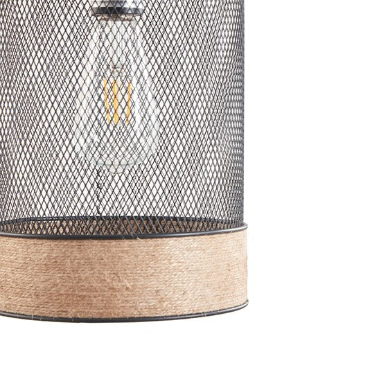 Orion Natural Rope and Metal Mesh Cylinder Pendant-Letifly Lights and Decor