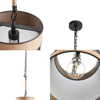 Orion Natural Rope and Metal Mesh Cylinder Pendant-Letifly Lights and Decor
