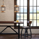 Orion Natural Rope and Metal Mesh Cylinder Pendant-Letifly Lights and Decor