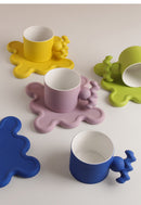 Handmade Easy Grip Ceramic Cup and Saucer