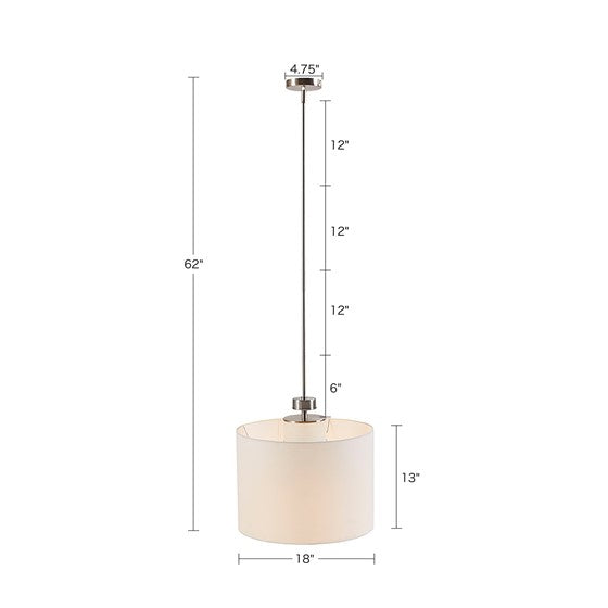 Pacific Metal Pendant with Drum Shade-Letifly Lights and Decor