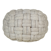Pebble Puffed Weave Cable Knit Pouf-Letifly Lights and Decor