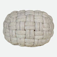 Pebble Puffed Weave Cable Knit Pouf-Letifly Lights and Decor