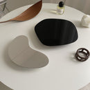 Acrylic Irregular Shaped Tray Mirror and Black Design With Bottom Support Tray
