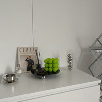 Acrylic Irregular Shaped Tray Mirror and Black Design With Bottom Support Tray