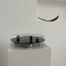 Acrylic Irregular Shaped Tray Mirror and Black Design With Bottom Support Tray
