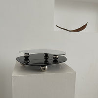 Acrylic Irregular Shaped Tray Mirror and Black Design With Bottom Support Tray
