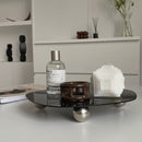 Acrylic Irregular Shaped Tray Mirror and Black Design With Bottom Support Tray