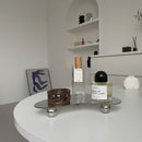 Acrylic Irregular Shaped Tray Mirror and Black Design With Bottom Support Tray