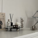 Acrylic Irregular Shaped Tray Mirror and Black Design With Bottom Support Tray