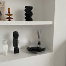 Acrylic Irregular Shaped Tray Mirror and Black Design With Bottom Support Tray