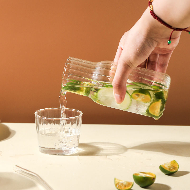 Glass Bottle Pitcher Drinkware Set 