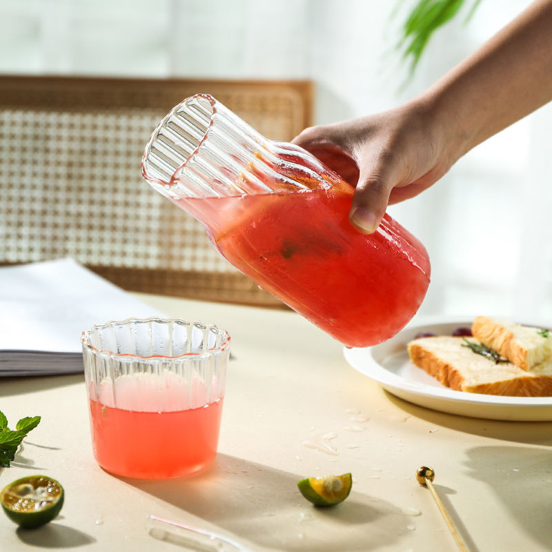 Glass Bottle Pitcher Drinkware Set 