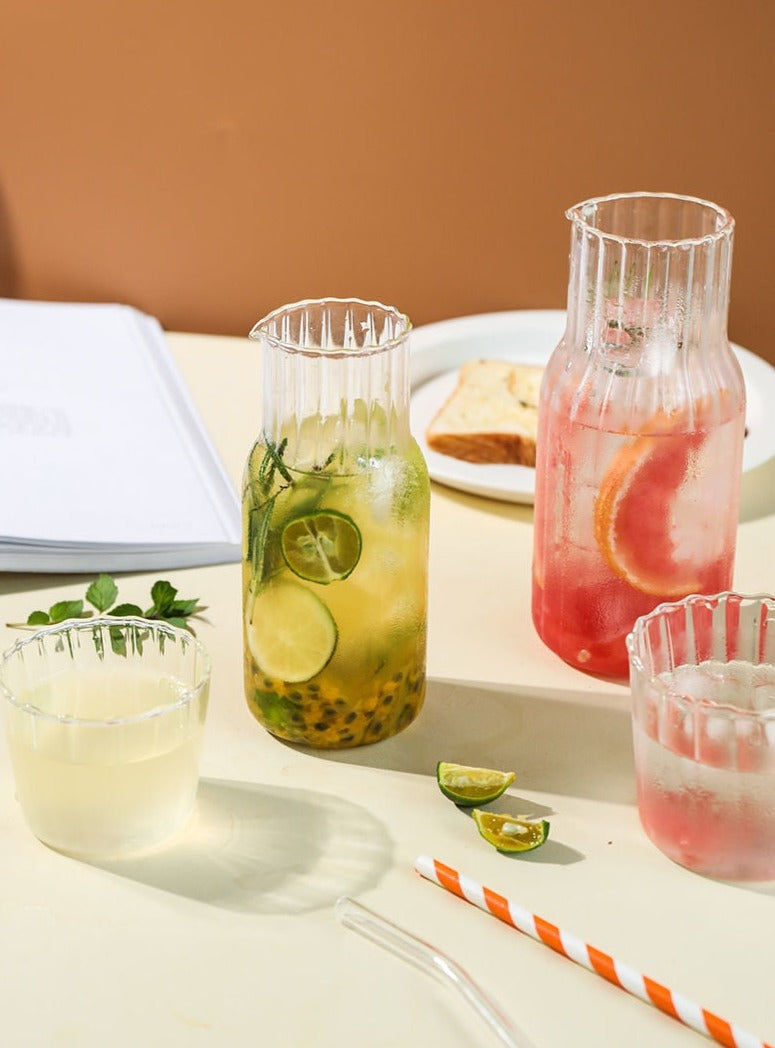 Glass Bottle Pitcher Drinkware Set 