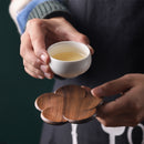 Brown Walnut Wood Petal Coaster