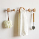 Brown Wooden Wall Hooks Hanging Rack