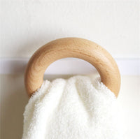 Brown Wooden Wall Hooks Hanging Rack