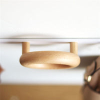 Brown Wooden Wall Hooks Hanging Rack