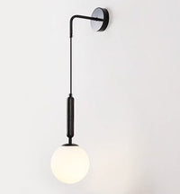 Poiret Series Brass & Glass Globe Hanging Wall Lamp-Letifly Lights and Decor