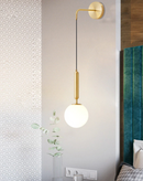 Poiret Series Brass & Glass Globe Hanging Wall Lamp-Letifly Lights and Decor