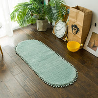 Pom-pom Trimmed Oval Anti-skid Rug-Letifly Lights and Decor