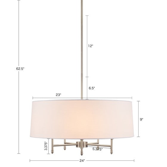 Presidio Drum Shade Chandelier-Letifly Lights and Decor