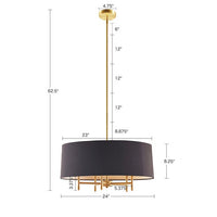 Presidio Drum Shade Chandelier-Letifly Lights and Decor
