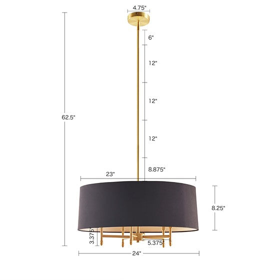 Presidio Drum Shade Chandelier-Letifly Lights and Decor